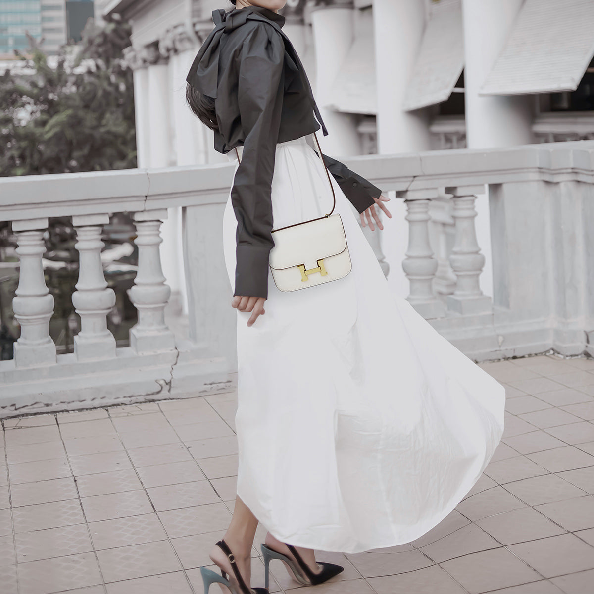 Perla-Mini Cowhide BEIGE Purse